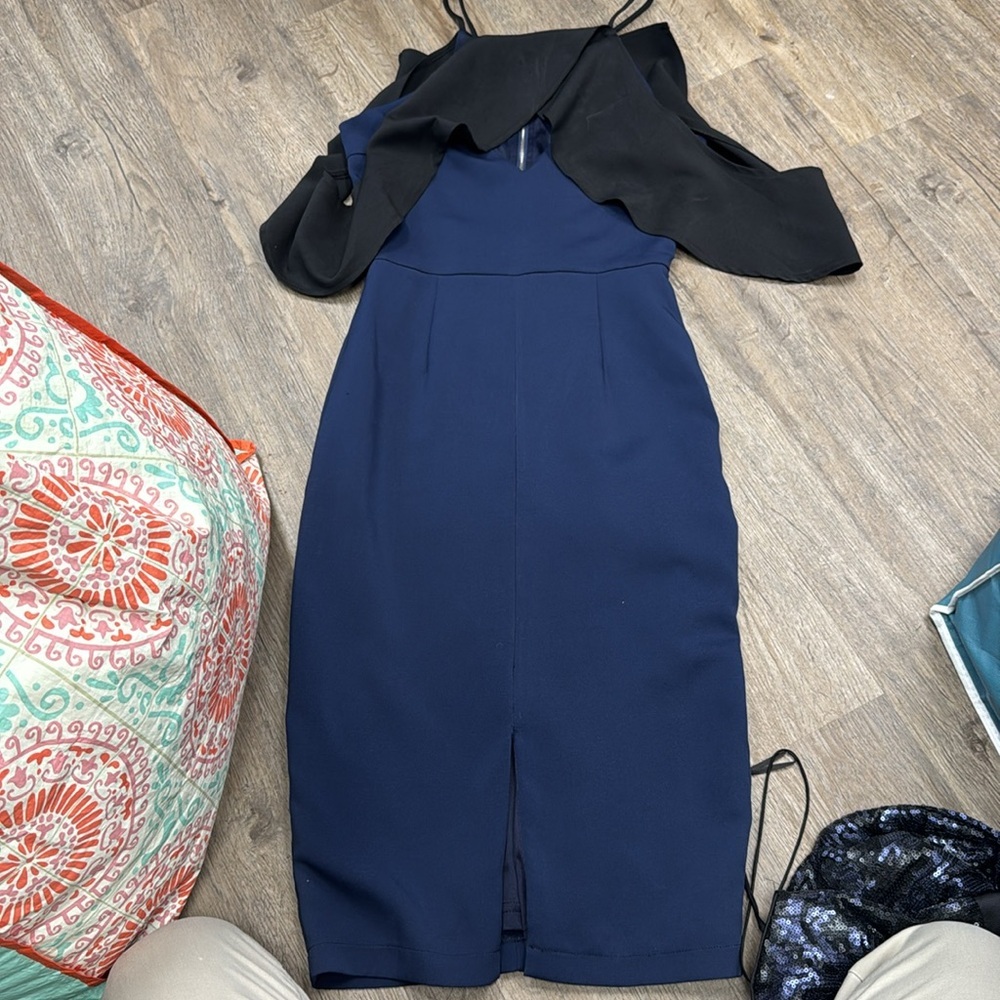 Lavish Alice Black and Navy Women's Dress Size Small - Picture 2 of 4